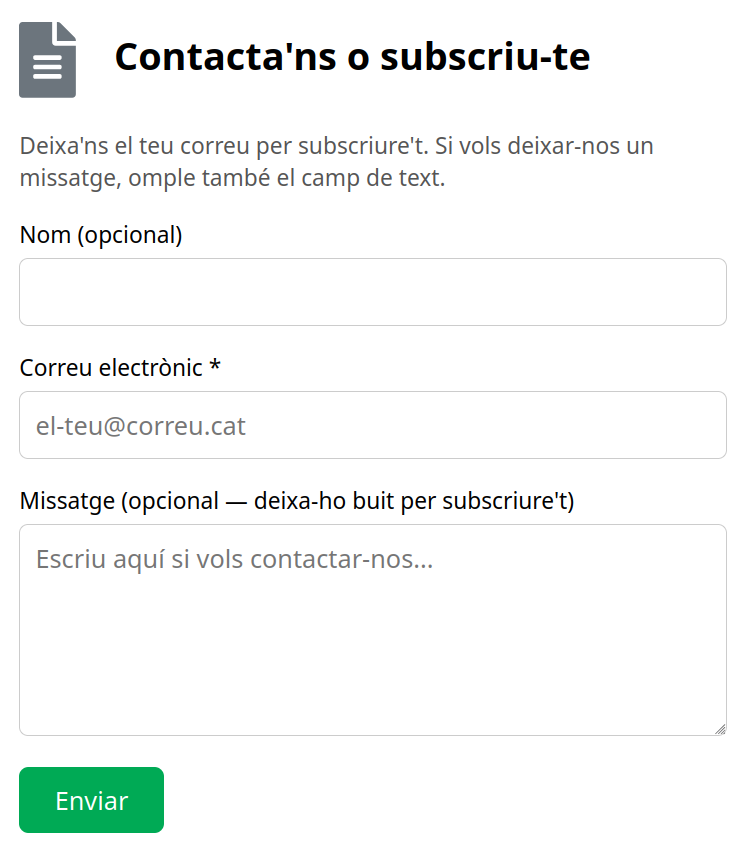 Formulari de contacte